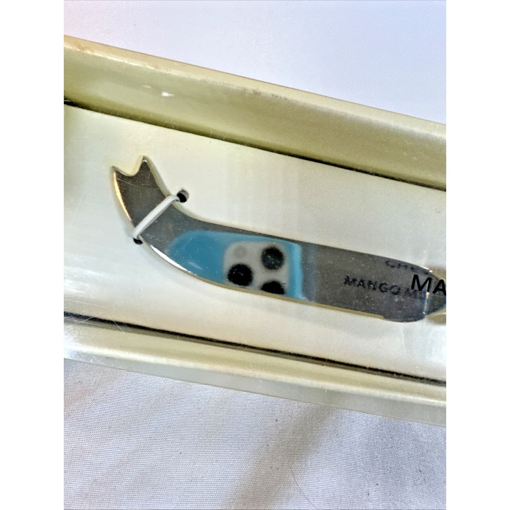 Cheese Knife Mango Moon Collection 9" Clear Lucite Beaded Handle Stainless NIB - Picture 4 of 8